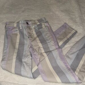 Striped skinny jeans